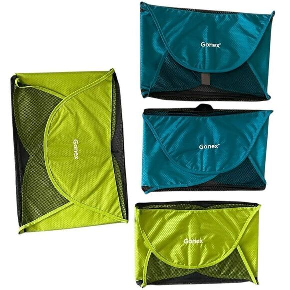 Gonex 4 Packing Folder Travel Garment Bags Green and Blue - Picture 1 of 4